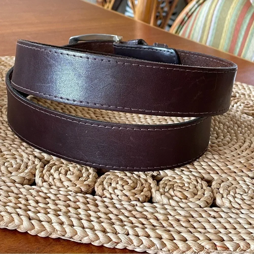 Oxford New York Genuine Cowhide Men's Dark Brown Leather Belt M/L 38-40